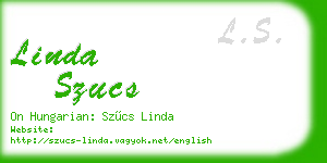 linda szucs business card